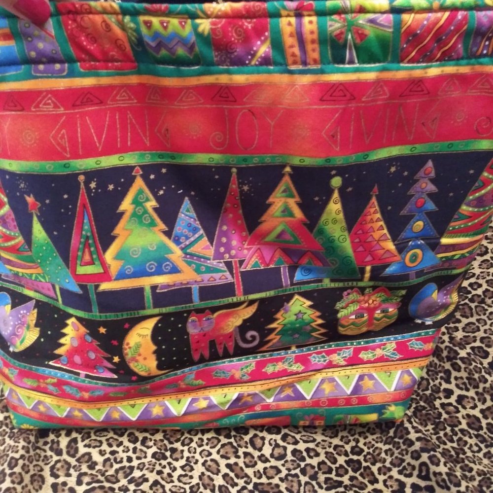2448 Jeaniemade Christmas Theme Shoulder Tote Bag - Picture 4 of 4